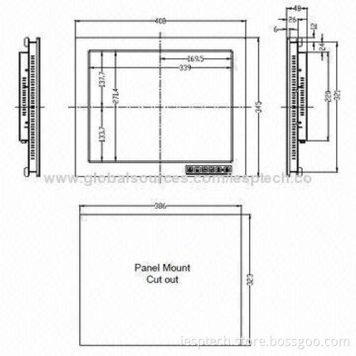 17-inch Industrial LCD PC Monitor,USB/RS232 Touchscreen, VESA & Panel Mount, 12V DC IN, OEM/ODM